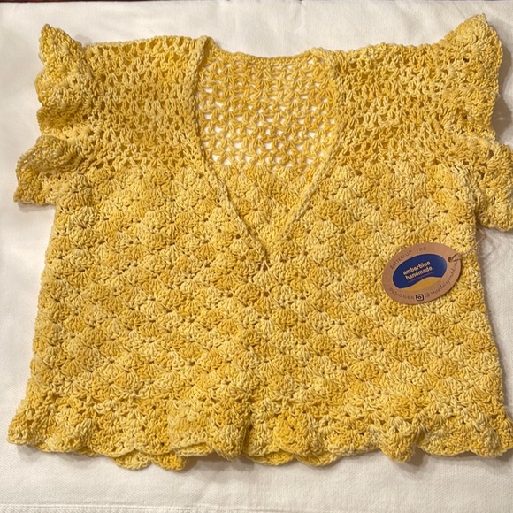 NWT Hand Crafted Crochet Boxy Top (M) - Picture 2 of 9